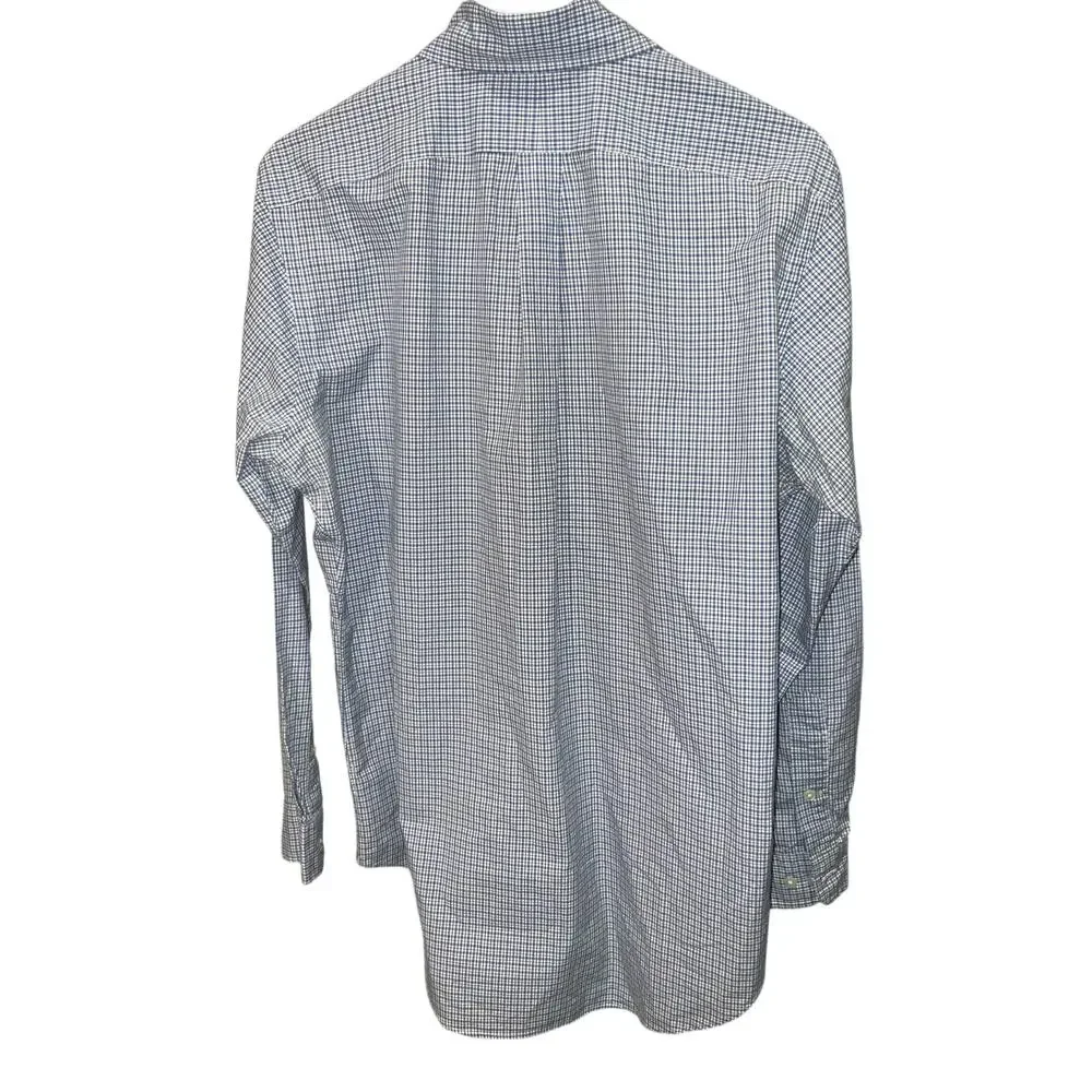 Polo Ralph Lauren Blue  White Plaid Long Sleeve Shirt Size 15 32-33/ M